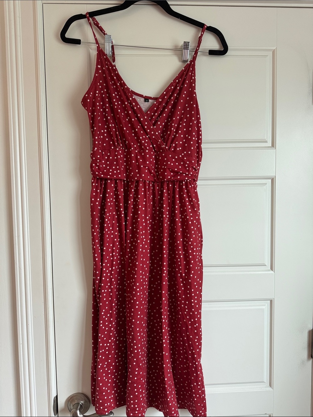 Women's Red Polka Dot Spaghetti Strap Dress